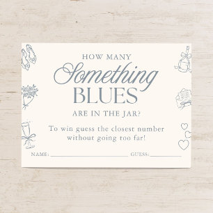 Carte D'accompagnement Jeu de devinette pour Baby Shower Something Blue