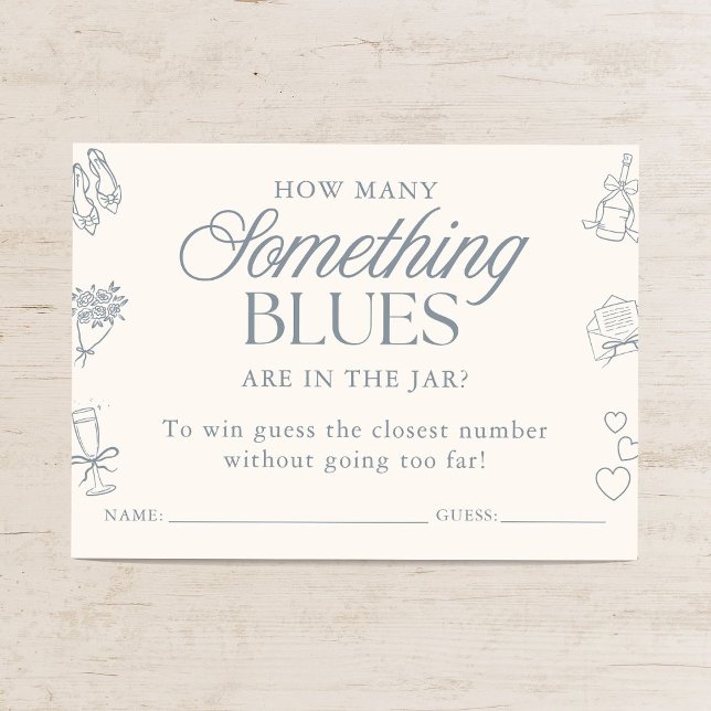 Carte D'accompagnement Jeu de devinette pour Baby Shower Something Blue (Créateur téléchargé)