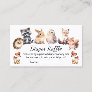 Carte D'accompagnement jeu de diaper à thème animaux de la forêt pour bab