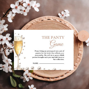 Carte D'accompagnement Jeu de Fête des mariées de Pearl et Prosecco Panty