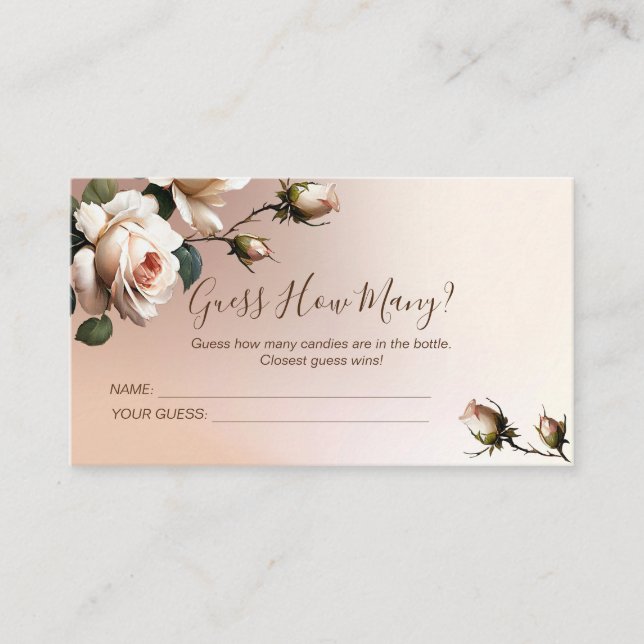 Carte D'accompagnement Jeu de Fête des mariées de Rose de thé (Devant)