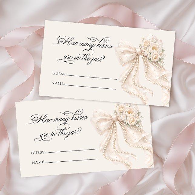 Carte D'accompagnement Jeu de mariage Combien de baisers Arc et Perle (Créateur téléchargé)