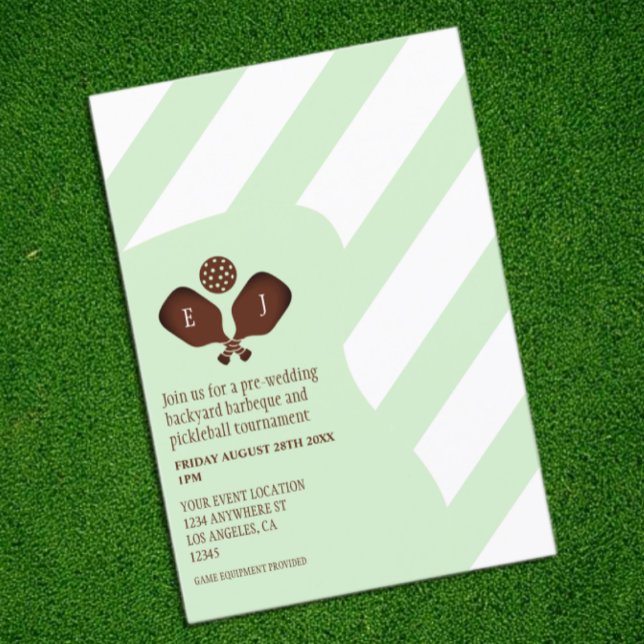 Carte D'accompagnement Jeu de Pré-Mariage Rayures Prépa Pickleball (Créateur téléchargé)