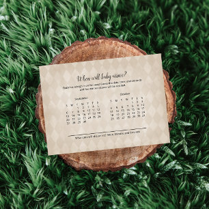 Carte D'accompagnement Jeu de prédiction de l'arrivée du lapin blanc Tan 