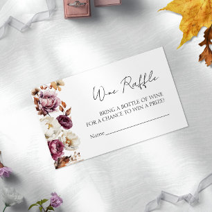 Carte D'accompagnement Jeu de raffe de vin Fête des mariées d'automne d
