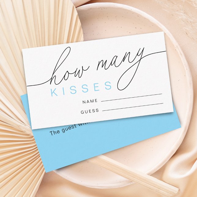 Carte D'accompagnement Jeu de Salle de Mariage Moderne Devinez Combien de (Modern Guess How Many Kisses Bridal Shower Game Enclosure Card)