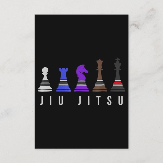 Carte D'accompagnement jeu d'échec jiu jitsu, cadeau bjj avec texte. (Devant)