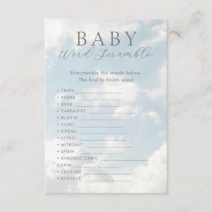 Carte D'accompagnement Jeux de Baby shower Bébé Word Scramble