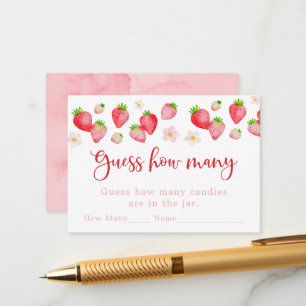 Carte D'accompagnement Jeux de devinette d'anniversaire à la fraise sauva