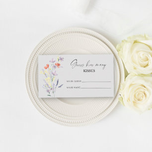 Carte D'accompagnement Jeux de mariage bohème floral devine combien de ba