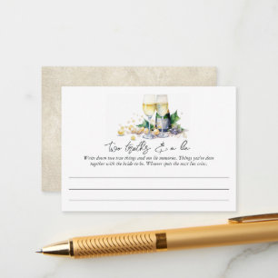 Carte D'accompagnement Jeux de mariage "Deux Vérités & un Mensonge" Perle