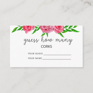 Carte D'accompagnement Jeux de mariage floral rose combien de bouchons de