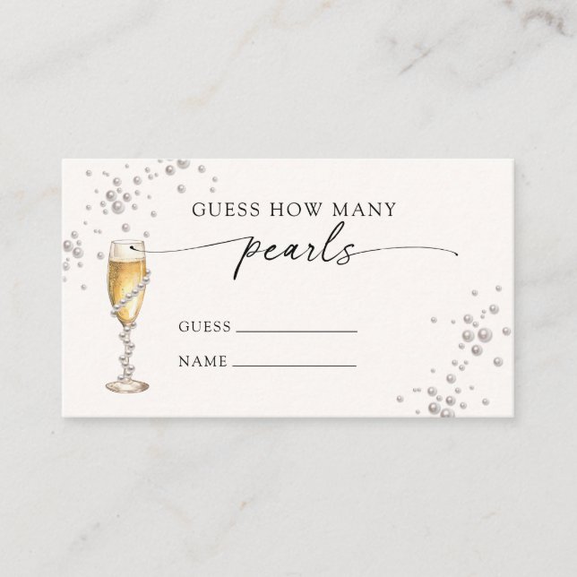 Carte D'accompagnement Jeux de perles et de Prosecco: devinez combien de  (Devant)