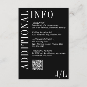 Carte D'accompagnement Jocelyn Black Mariage moderne