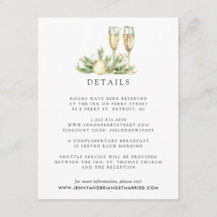 Carte D'accompagnement Joie Étincelante Détails de mariage de verdure h