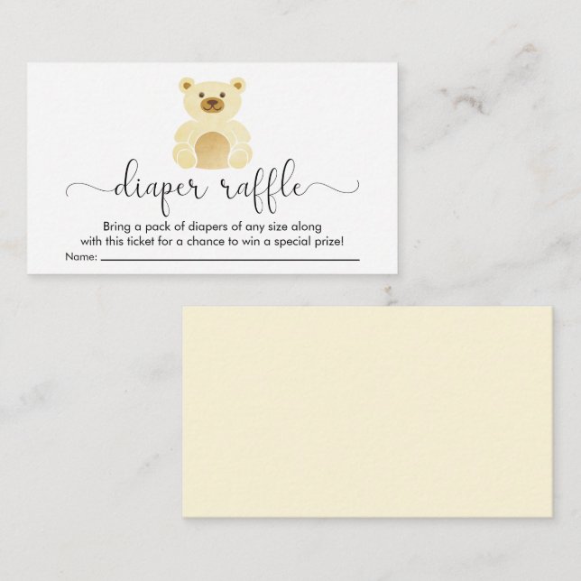 Carte D'accompagnement Joli Baby shower de carafe de l'ours jaune Teddy (Devant / Derrière)