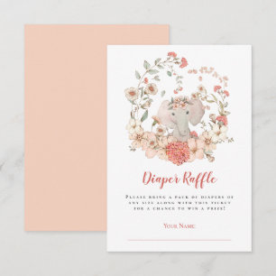 Carte D'accompagnement Joli Baby shower de chair à gaufre Eléphant