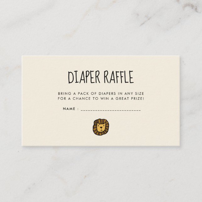 Carte D'accompagnement Joli baby shower de lion jungle Déchets Billet raf (Devant)