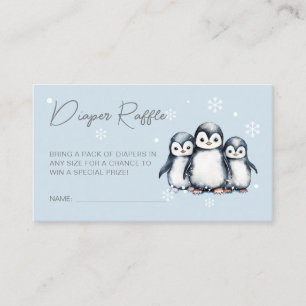 Carte D'accompagnement Joli Baby shower d'hiver Pingouin Raffin de couche
