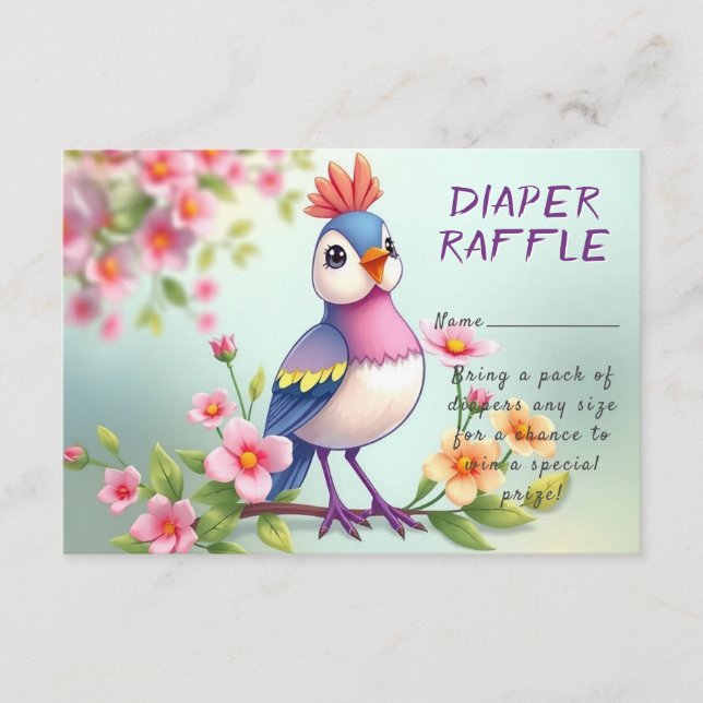 Carte D'accompagnement Joli Baby shower Floral Oiseau rose (Devant)
