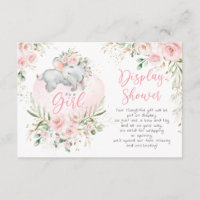 Joli bébé Eléphant Bleu Roses Affichage Douche