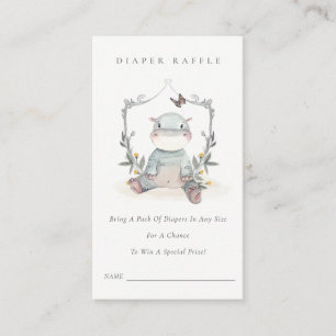 Carte D'accompagnement Joli bébé Hippo Foliage couche Baby shower de raff