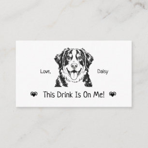 Carte D'accompagnement Joli Billet de Boisson de Mariage de Chien Personn