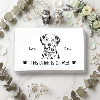 Carte D'accompagnement Joli Billet de Boisson de Mariage de Chien Personn