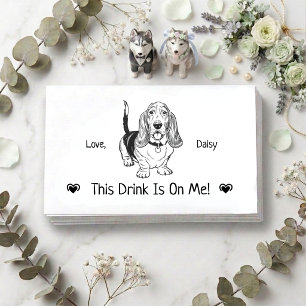 Carte D'accompagnement Joli billet de boisson de mariage de chien personn