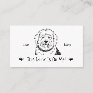 Carte D'accompagnement Joli Billet de Boisson de Mariage de Chien Personn