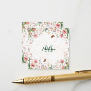 Carte D'accompagnement Joli bouquet de fleurs sauvages de printemps papil