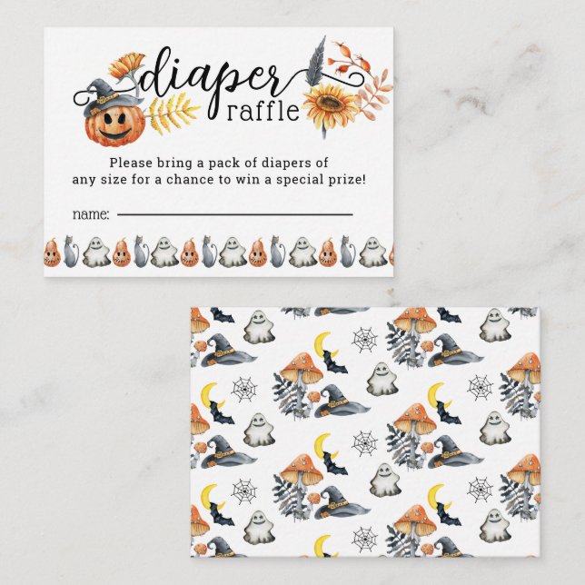Carte D'accompagnement Joli Halloween Citrouille Petit Boo Déchets Raffle (Devant / Derrière)