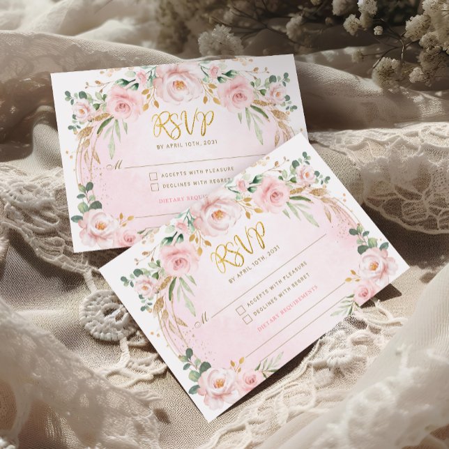 Carte D'accompagnement Joli Jardin Floral Rose Bleu RSVP (Créateur téléchargé)