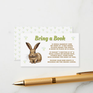 Carte D'accompagnement Joli lapin Apportez un Baby shower de livre