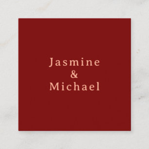 Carte D'accompagnement Joli minimaliste Deep Red & Peach Nom propre