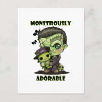 Joli monstre de Frankenstein avec peluche