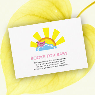 Carte D'accompagnement Joli oiseau et soleil Books pour le Baby shower