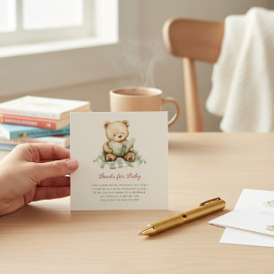 Carte D'accompagnement Joli Ours Lisant un Livre Demande de Livre pour Ba