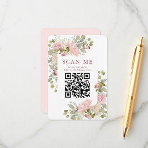 Carte D'accompagnement Joli Pastel Mariage Floral RSVP QR