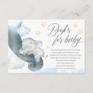 Carte D'accompagnement Joli petit éléphant garçon livres de baby shower p