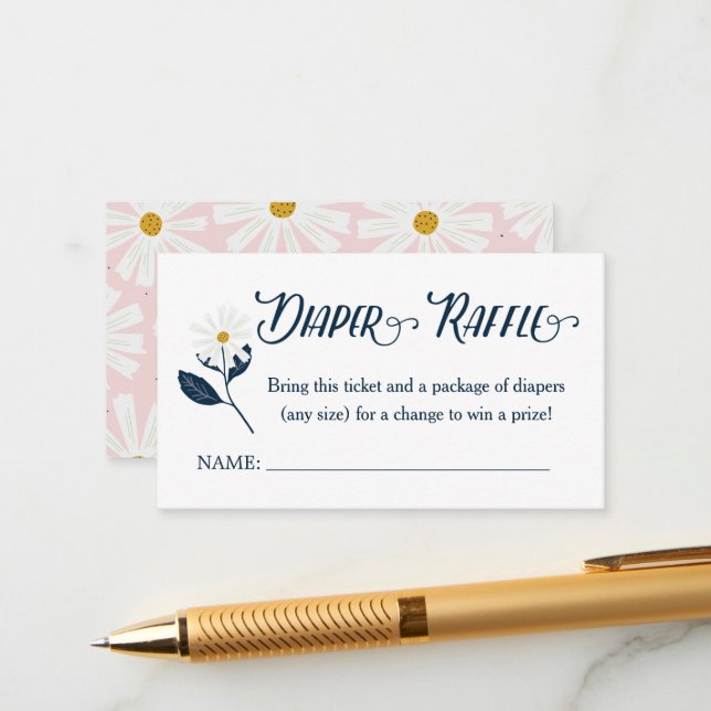 Carte D'accompagnement Joli sac à café Scandi Daisy Raffle C (Devant/Arrière en situation)