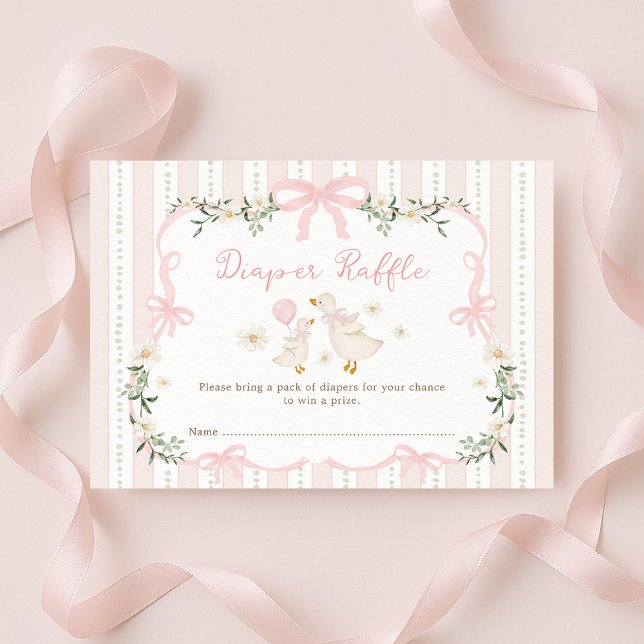Carte D'accompagnement Joli Silly Goose Coquette Bow Diaper Raffle (Créateur téléchargé)