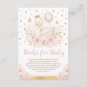 Carte D'accompagnement Joli Swan Princess Pink Gold Livres pour Baby Girl