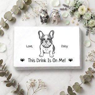 Carte D'accompagnement Joli ticket de boisson de mariage de chien personn