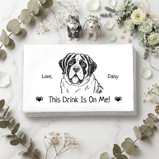 Carte D'accompagnement Joli ticket de boisson de mariage de chien personn