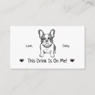 Carte D'accompagnement Joli ticket de boisson de mariage de chien personn