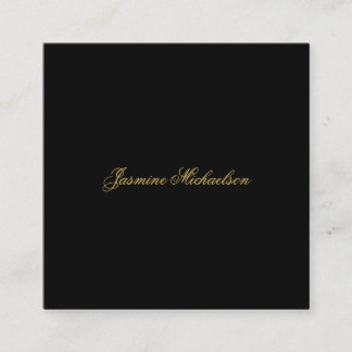 Carte D'accompagnement Jolie calligraphie chic nom noir et or