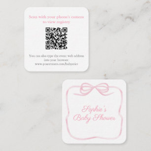 Carte D'accompagnement Jolie douche à bec rose QR Code RSVP