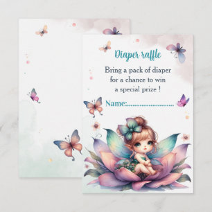 Carte D'accompagnement Jolie fée assise à l'intérieur d'une fleur