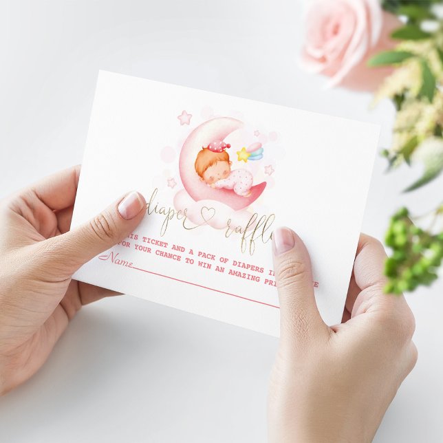 Carte D'accompagnement Jolie Fille Sleepy Sur La Lune Déchets D'Or Raffle (Créateur téléchargé)